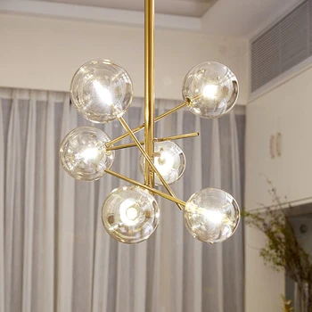 Replica lampa designer candelabru de Aur Balon de Sticlă de lampă sala de Mese Bucatarie restaurant sfera candelabru agățat lumina luciu