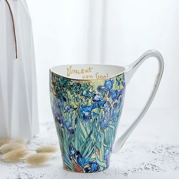 Van Gogh Vincent Les Tournesols Floarea-soarelui de Aur Cana Aurit Cana Cana de Cafea cu Lapte Cupa aurire Cana de Portelan Cana de Ceramica