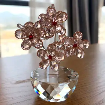 K9 Cristal Floare De Prune Figurine De Sticlă Cu Flori Prespapier Nepieritor Buchet De Sculptură Ornament Fengshui Ambarcațiunile De Decor Decor Acasă