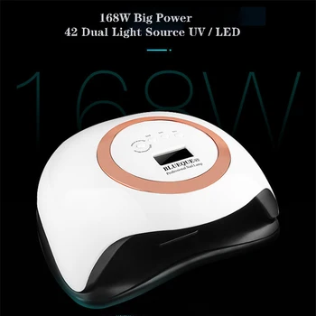 168W UV Unghii Gel Lampa UV Gel de Lumină 42 Led-uri de Unghii Uscator Pentru Toate Geluri Cu Inteligenta si Timer Instrumente de Manichiură Albastru/Portocaliu