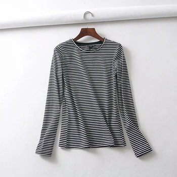 Uscat anglia stil subțire de bumbac, o-neck simplă bază solidă maneca lunga tricou de vara tricou femei camisetas verano mujer 2020