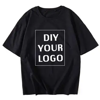 En-gros personalizate logo-ul de Imprimare de tricouri maneca jumătate homme teuri Picătură de Transport maritim barbati haine DIY Logo-ul Harajuku bumbac tricouri