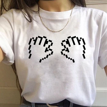 90 Grafic Harajuku Ullzang Tricouri Femei Moda coreeană Stil T-shirt Grunge Desene animate Tricou de Vara Streetwear Sus Teuri de sex Feminin