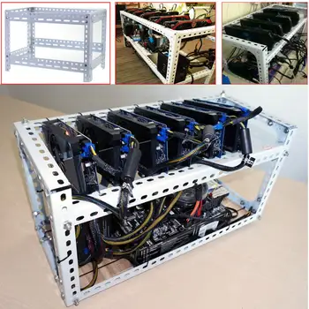 Noi 8/7/6 GPU Aluminiu Aer liber Miner Minier Cadru Caz Miniere Monedă Inel Suportului Caz, Titularul suport pentru CADRU