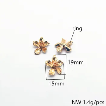 New sosire! 19x15mm 100buc forma de Floare de Cupru Farmec/Conectori pentru Cercei piese de schimb,Accesorii Realizate manual,Bijuterii DIY