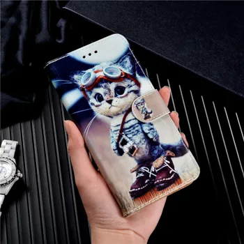 Drăguț din Piele Sac de Telefon Caz Pentru Xiaomi Poco X3 NFC чехол Caz Capa Pocophone X3 M2007J20CG Cazul Animalelor de Flori Pisica Tigru Urs