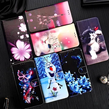 Drăguț din Piele Sac de Telefon Caz Pentru Xiaomi Poco X3 NFC чехол Caz Capa Pocophone X3 M2007J20CG Cazul Animalelor de Flori Pisica Tigru Urs