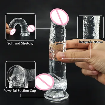 Noi Realistic Dildo-uri cu Super-ventuza Puternica Erotic Jelly Penis artificial Jucarii Sexuale pentru Femei Barbati Penis Artificial G-Spot Simulare