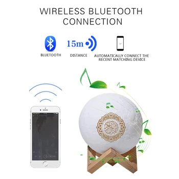 Wireless Coran Boxe Bluetooth Mici Colorate Moonlight LED Noapte Lumina Lunii Lampă fără Fir Coran Difuzor cu Control de la Distanță