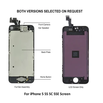 Set complet Pentru iPhone 5 5S 5C SE LCD Full Ansamblul Touch Screen Display pentru iphone SE 5S Camera Frontală+Butonul Home Nu Mort Pixles