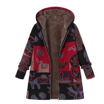 B Cald Jacheta de Iarna de Moda pentru Femei, Plus Dimensiune Lung Haina cu Glugă Deschisă Față de Gros Parka Geaca de Îmbrăcăminte exterioară Palton Abrigos De Mujer