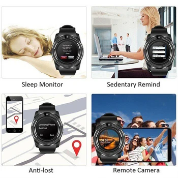 Multi-funcția de Sport Bărbați Ceas Inteligent v8 cartela sim Camera Rotunjite Răspuns Apel Apel Smartwatch Rata de Inima Tracker de Fitness