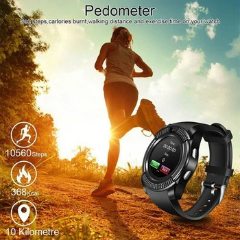 Multi-funcția de Sport Bărbați Ceas Inteligent v8 cartela sim Camera Rotunjite Răspuns Apel Apel Smartwatch Rata de Inima Tracker de Fitness