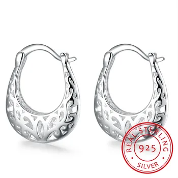 925 Sterling Silver Cercei Cerc Nou Geantă de mână în Formă de Modele florale Petrecere de Moda Cercei pentru Femei Bijuterii