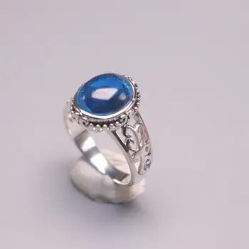 Autentic/Original Argint 925 Sterling Silver Ring pentru Nunti Inel pentru Femei Albastru de Piatră prețioasă Model pentru Femei Inel