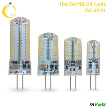10buc/lot G4 Lampa LED Mini Bec LED 220V AC DC 12V SMD3014 Reflectoarelor Candelabru de Iluminat de Înaltă Calitate Înlocui Lămpile cu Halogen