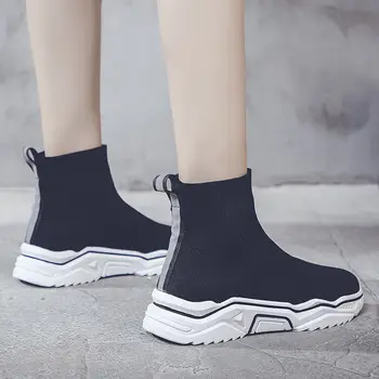 Țesute Inaltime-Top Șosete pentru Femei-Stil coreean Student Ins Adidași 2020 Toamna Noi Toate-meci de Pantofi Casual de Stradă