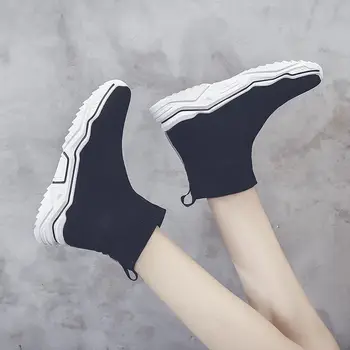 Țesute Inaltime-Top Șosete pentru Femei-Stil coreean Student Ins Adidași 2020 Toamna Noi Toate-meci de Pantofi Casual de Stradă