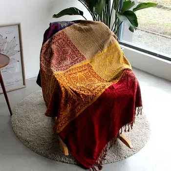 Canapea pătura Pături Ciucure Culori Colorate Boem Chenille Pleduri Decorative Aruncă pe Canapea/Pat mare Cobertor Pătură