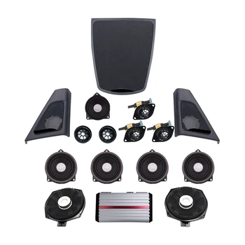 16 pc-uri audio kit de upgrade pentru BMW F10 F11 seria 5 bass subwoofer difuzor midrange fata-spate, tweeter și acoperă amplificator de putere