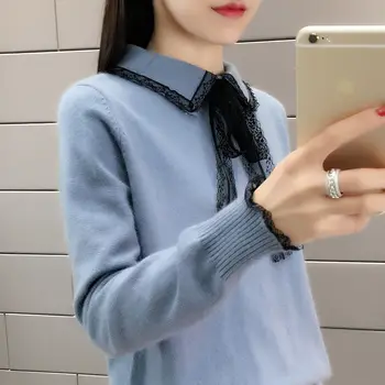 2020 nou toamna și iarna, ia-o cu mâneci lungi de bază pulover femei moda coreeană frumos ins tricou vrac