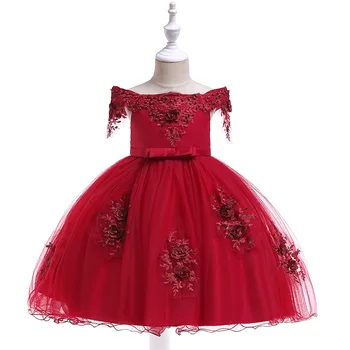 De înaltă calitate pentru Copii Petrecere Rochie de Flori Fete Shoulderless ștrasuri din Mărgele Dantelă princesse Rochii de seara rochii fete rochie copii