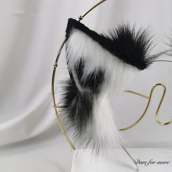Noi Făcute De Mână De Lucru Lup Lupi Fox Urechi Hairhoop Bentita Articole Pentru Acoperirea Capului Coada Pentru Lolita Cosplay Costum Accesorii