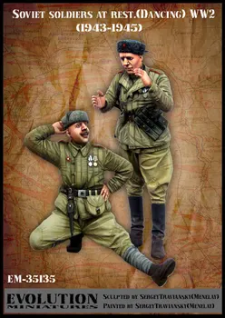 1/35, soldații Sovietici în repaus (1943-1945), Rasina Model Soldat GK, al doilea Război Mondial temă militară, Neasamblate și nevopsite kit