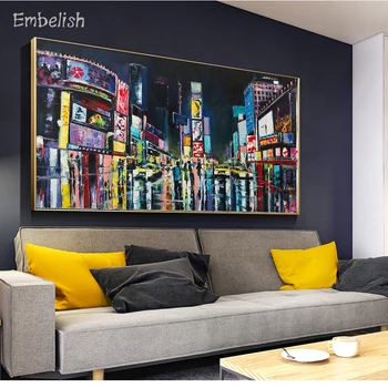 Înfrumusețează 1 Buc New York Times Square HD Print Pe Panza Picturi in Ulei Pentru Living Home Decor Perete Poster Dormitor Poze