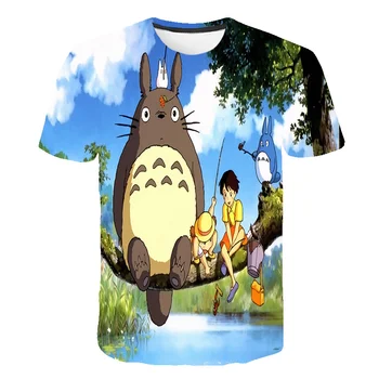 2020 Totoro copii t-shirt de Vară 3D copilul Pokemon fete haine Ghibli camisetas Miyazaki Hayao de Desene animate Drăguț Anime tricouri Topuri