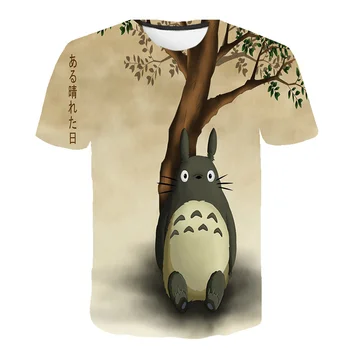 2020 Totoro copii t-shirt de Vară 3D copilul Pokemon fete haine Ghibli camisetas Miyazaki Hayao de Desene animate Drăguț Anime tricouri Topuri