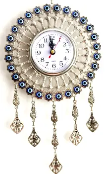 Nichel Placat Cu Argint Culoare Ceas De Perete Deochi Șirag De Mărgele Decorative Cadou Ceas De Perete