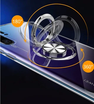 Anti-Șoc Caz Clar Pentru Huawei P40 P30 Pro P20 Lite Transparent Impact Magnet Inel De Caz Pentru Huawei P 40 30 20 Lite 2018 Pro