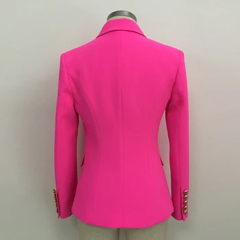 2020 Nou Toamna Designer De Moda Femei Rose Red Moda Blazer Leu Buton Dublu Rânduri Profesionale Blazer