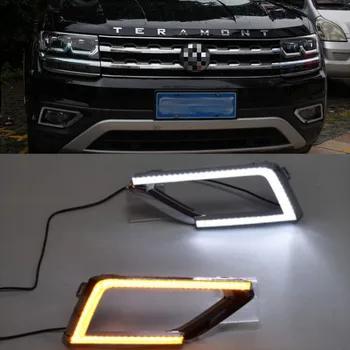 1 Pereche Masina de Zi cu LED-uri de Lumină 2-12V Culoare se Potrivesc pentru VW Teramont Atlas 2017-2018 Lampa de Ceață Capac