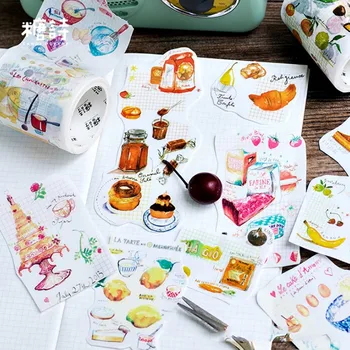 12Roll Alimentare banda funning creative de mână-pictat autocolante bomboane de culoare drăguț DIY manual de taiere ridicata 5M