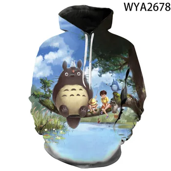 Totoro Imprimate 3D Nou Primăvara Și Toamna Hanorace Barbati Femei Copii Moda Pulover Maneca Lunga Bluze Streetwear Haine