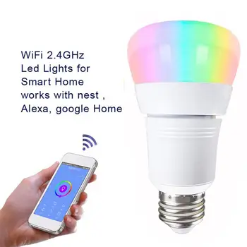 WiFi Bec RGB Lumina Inteligent 15W Telefon Mobil de la Distanță de Control Bec Inteligent Wireless Smart Home Automation Lampa Pentru Alexa de Start Google