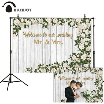Allenjoy photophone fundaluri flori de Nunta trandafir de bord din lemn de partid decor fundaluri de dragoste pentru fotografie photobooth photocall