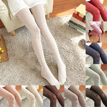 Toamna Iarna Chilot Bumbac Tricotate Poftă De Mâncare Ciorapi Femei Colorate Cald Cu Dungi Pentru Femei Dresuri Plin Picior Dresuri