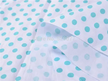1 metru de pânză albă puncte albastre Țesături de bumbac Pentru Cusut Manual DIY Home Textile mini dots Serie Mare patchwork, quilting țesut