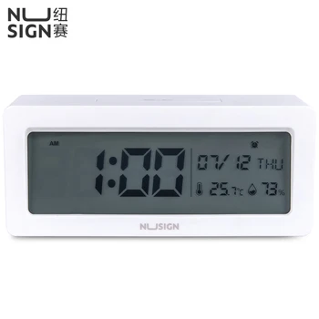 Nusign Electronic Inteligent Ceas cu Alarmă de Temperatură și Umiditate LCD Display Digital Office Desktop Dormitor, Camera de zi Ceas Inteligent Acasă