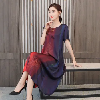 Rochie pentru femei timp de vară 2020 nou coreean rochie Vrac tânără maneci scurte rochie eleganta de moda gât Rotund peste genunchi