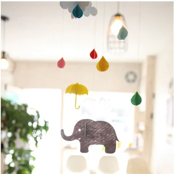 1buc Frumos 3D Nor de Ploaie Elefant Umbrela Mici Ornamente Decor Camera Copilului Deco DIY Petrecere Decoratiuni