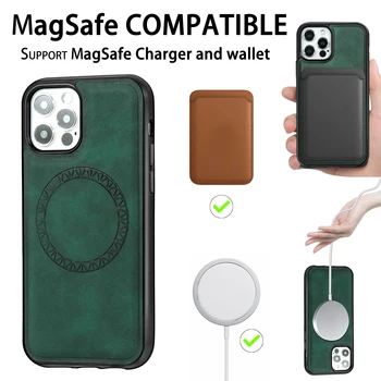 Magsafe Caz pentru iPhone 12 Pro Capacul Telefonului am Telefon 12Pro Max ProMax iPone 12Mini Coque Wireless Magnet Taxa iPhone12 Funda Bărbați