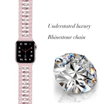 Noul Design Femeile Diamant Brățară de Metal pentru Apple Watch SE Trupă Seria 6 5 4 3 2 Curea de mână pentru iWatch 40mm 44mm 38mm 42mm Curea