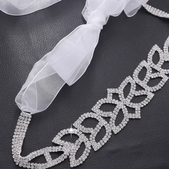 Rafinat stralucitoare pietre de cristal panglică de nunta rochia de mireasa bal petrecere Diamant de argint cercevea curele decoratiuni
