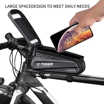 X-Tigru Biciclete Sac de Cadru de Biciclete Fata Tub Sac Impermeabil, rezistent la Șocuri 6.5 în Caz de Telefon Touchscreen Sac de Ciclism MTB Accesorii pentru Biciclete