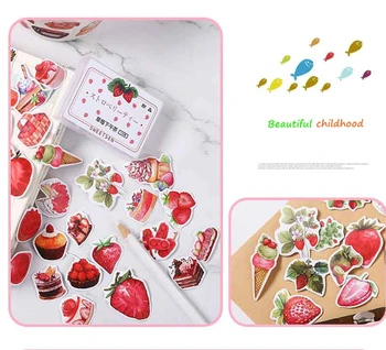 100buc/Cutie Cute Strawberry desert Autocolante Kawaii Autocolant pentru Fata Planificator de Scrapbooking Papetărie Japonez Jurnal Autocolante