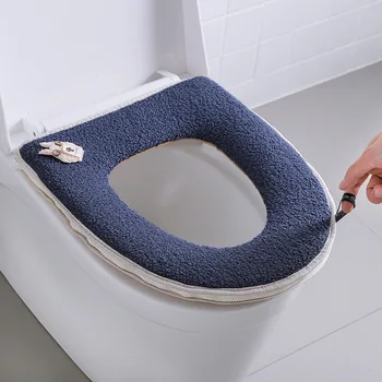 Scaun de toaletă drăguț Ursuleț de catifea capac scaun de toaletă de iarna cu fermoar tip de scaun de toaletă cald garnitura capacului